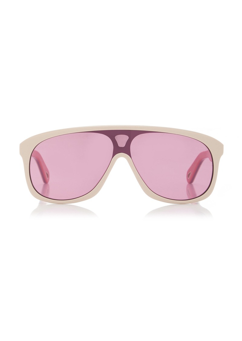Chloé - Aviator-Frame Acetate Sunglasses - Pink - OS - Moda Operandi