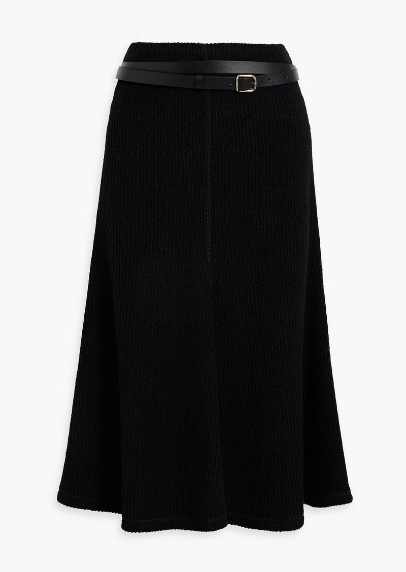 Chloé - Belted ribbed wool midi skirt - Black - FR 38