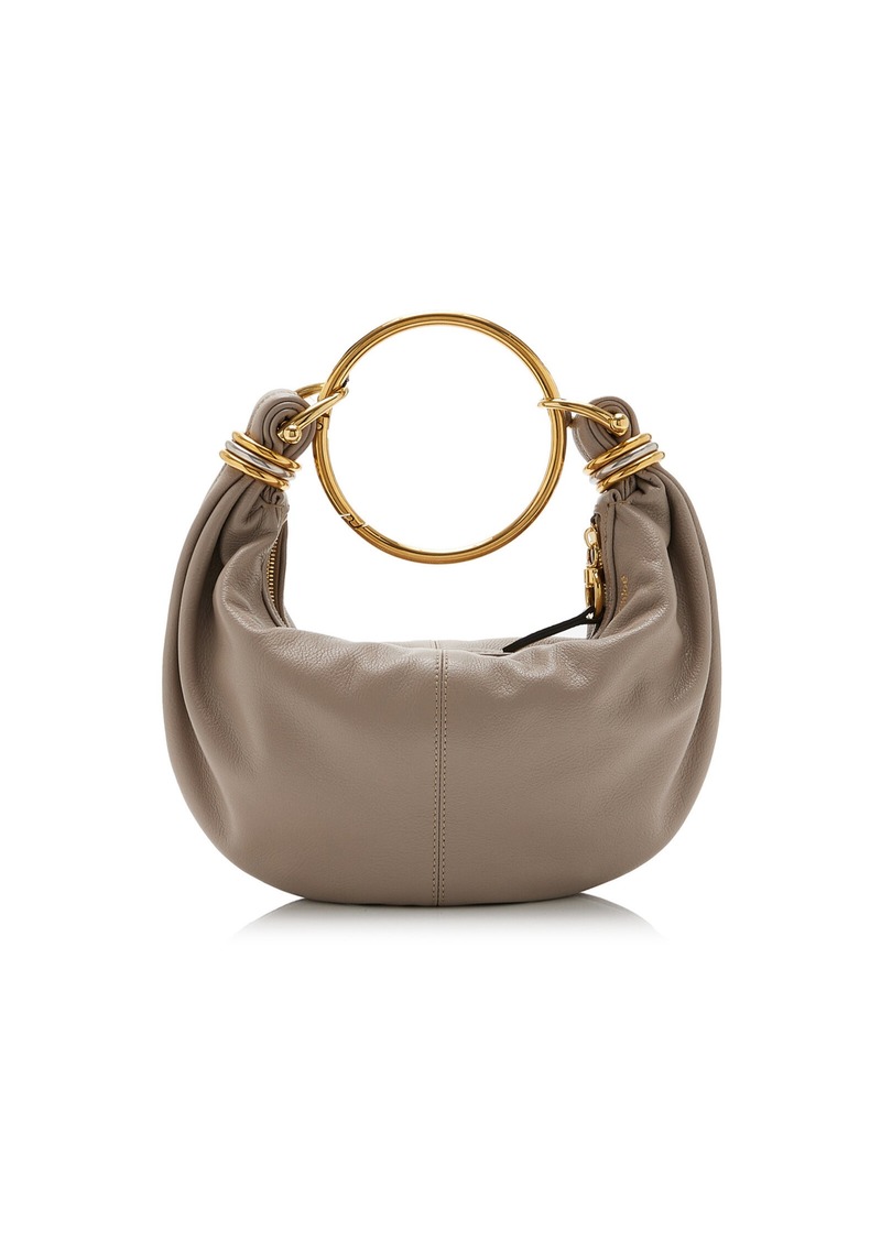 Chloé - Bracelet-Handle Leather Shoulder Bag - Grey - OS - Moda Operandi