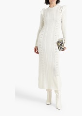 Chloé - Cable-knit wool and cashmere-blend midi dress - White - S