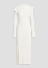 Chloé - Cable-knit wool and cashmere-blend midi dress - White - XS