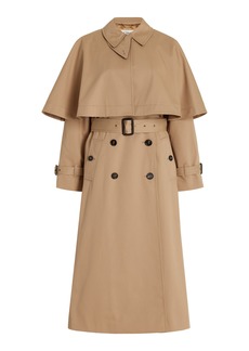 Chloé - Cape-Detailed Cotton Trench Coat - Brown - FR 34 - Moda Operandi