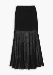 Chloé - Crochet-paneled wool-blend maxi skirt - Black - M