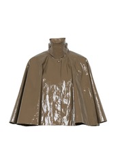 Chloé - Cropped Lacquered Cotton Capelet - Taupe - M - Moda Operandi