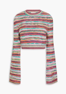 Chloé - Cropped striped wool and cashmere-blend sweater - Multicolor - M