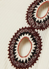 Chloé - Cutout crochet-trimmed ribbed wool maxi dress - White - M
