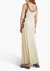 Chloé - Cutout crochet-trimmed ribbed wool maxi dress - White - M