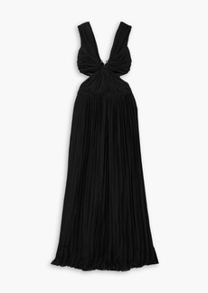 Chloé - Cutout pleated silk-chiffon gown - Black - FR 34
