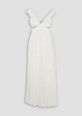 Chloé - Cutout pleated silk-chiffon gown - Black - FR 34