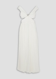 Chloé - Cutout pleated silk-chiffon gown - White - FR 36