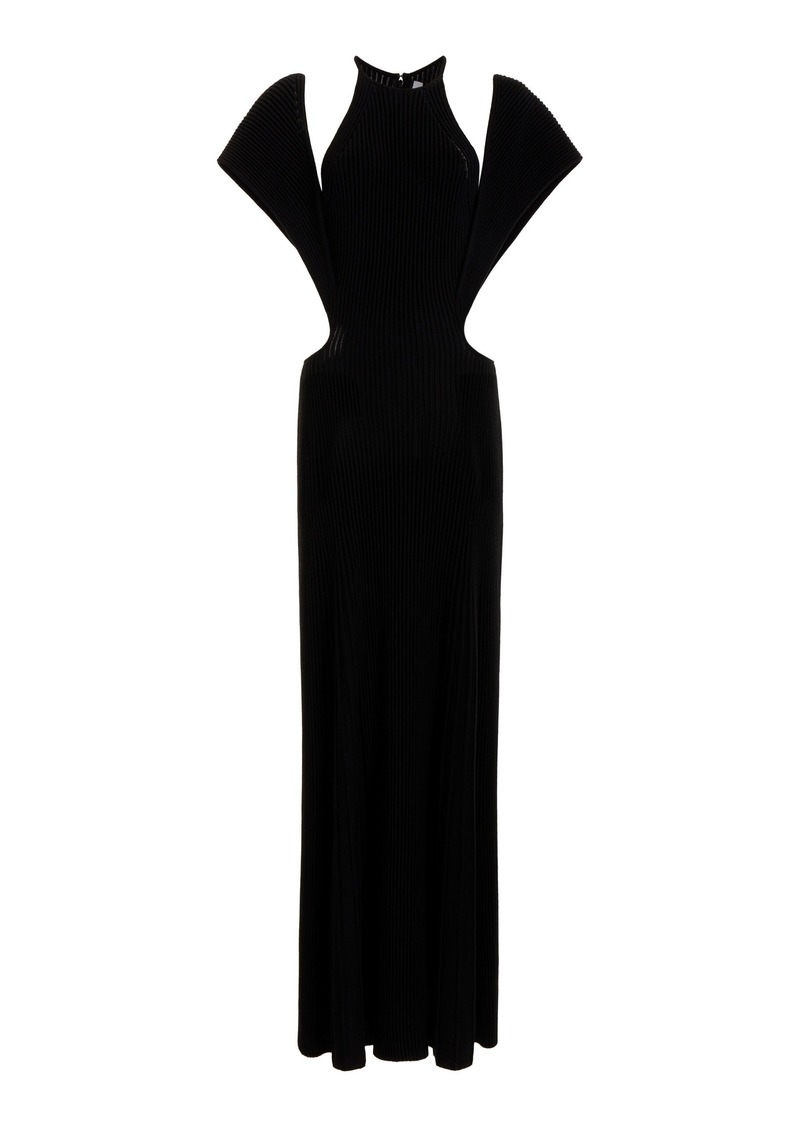 Chloé - Cutout Wool Midi Dress - Black - M - Moda Operandi
