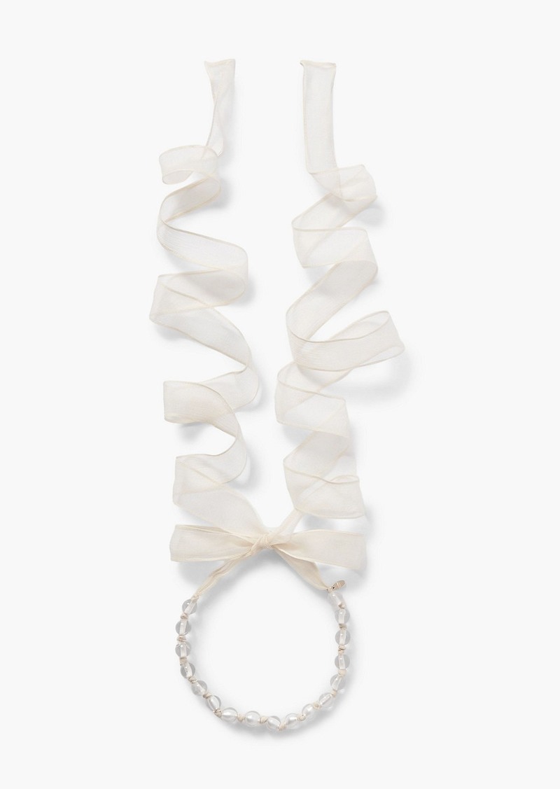 Chloé - Darcey chiffon beaded necklace - White - OneSize