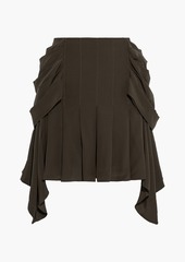 Chloé - Draped pleated silk crepe de chine mini skirt - Green - FR 36