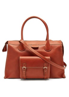 Chloé - Edith Topstitched Leather Weekend Bag - Womens - Brown