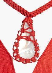 Chloé - Embellished draped silk mini dress - Red - FR 36