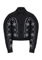 Chloé - Embellished Virgin Wool Jacket - Black/white - FR 34 - Moda Operandi