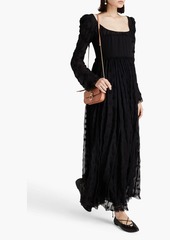 Chloé - Embroidered silk-chiffon maxi dress - Black - FR 36