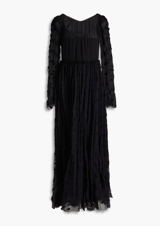 Chloé - Embroidered silk-chiffon maxi dress - Black - FR 36