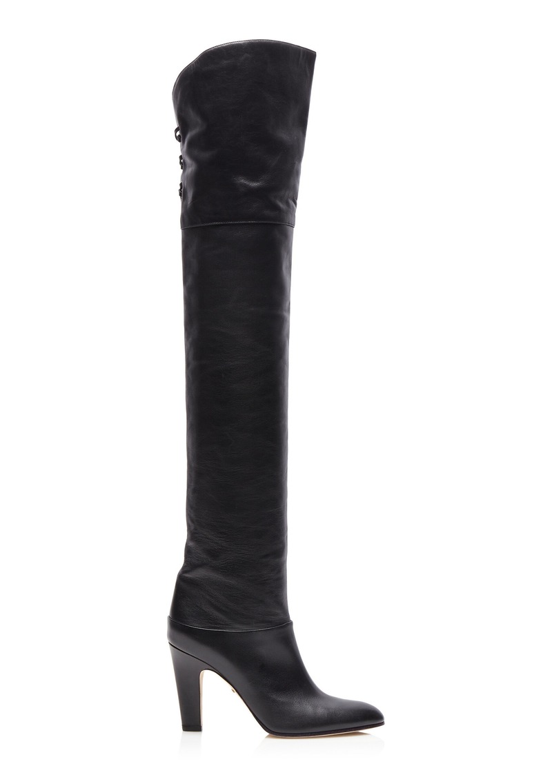 Chloé - Eve Leather Over-The-Knee Boots - Black - IT 36 - Moda Operandi