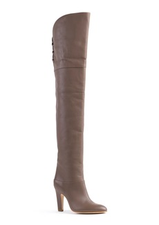 Chloé - Eve Leather Over-The-Knee Boots - Grey - IT 40 - Moda Operandi