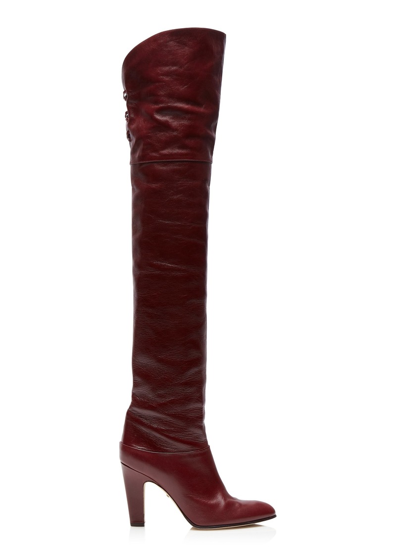 Chloé - Eve Leather Over-The-Knee Boots - Brown - IT 38 - Moda Operandi