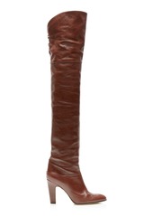 Chloé - Eve Leather Over-The-Knee Boots - Brown - IT 39 - Moda Operandi