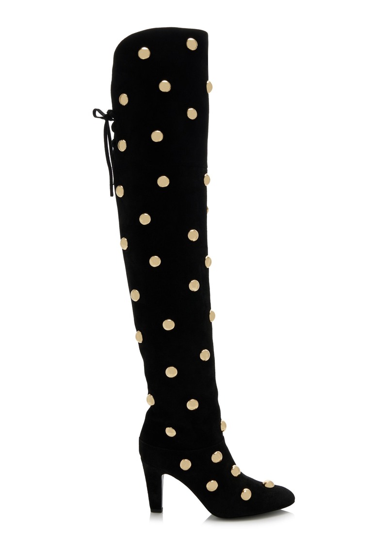 Chloé - Eve Studded Leather Over-The-Knee Boots - Black - IT 36 - Moda Operandi