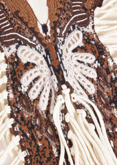 Chloé - Fringed jacquard-knit wool and cashmere-blend scarf - White - OneSize
