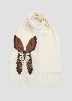 Chloé - Fringed jacquard-knit wool and cashmere-blend scarf - White - OneSize