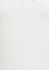 Chloé - Guipure lace-trimmed ribbed cotton-jersey tank - White - S