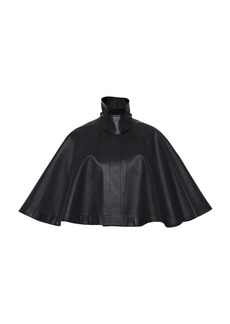 Chloé - High Neck Leather Capelet - Black - S - Moda Operandi