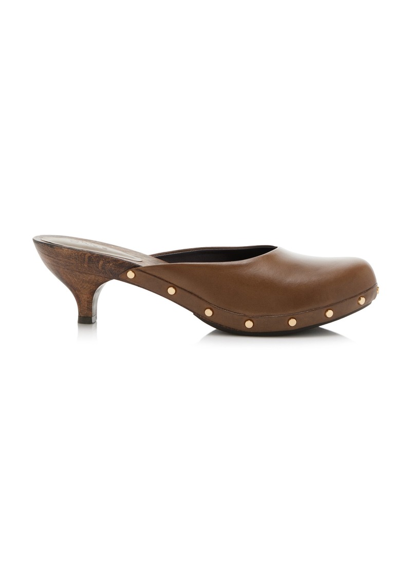 Chloé - Judith Leather Clogs - Olive - IT 36 - Moda Operandi