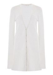 Chloé - Lace-Knit Silk-Linen Cardigan - White - M - Moda Operandi