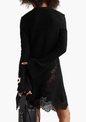 Chloé - Lace-trimmed ribbed wool dress - Black - FR 36