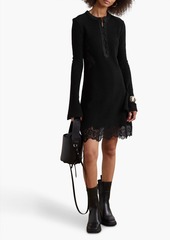Chloé - Lace-trimmed ribbed wool dress - Black - FR 38