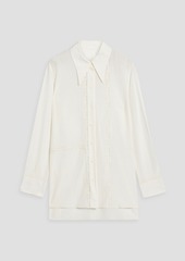 Chloé - Lace-trimmed silk crepe de chine shirt - White - FR 40