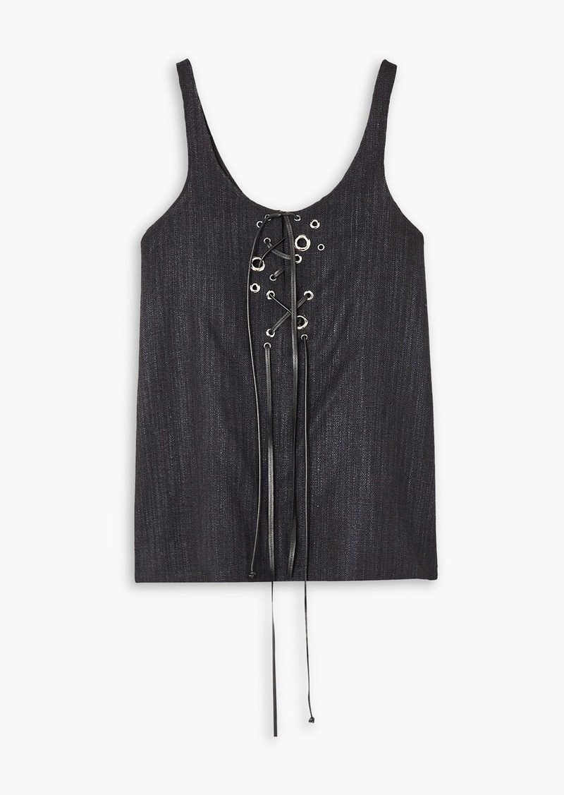 Chloé - Lace-up silk-blend canvas tank - Black - FR 36