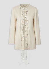 Chloé - Lace-up silk-blend jacket - White - FR 34