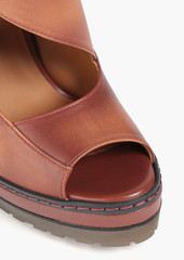 Chloé - Daisy leather platform sandals - Brown - EU 41