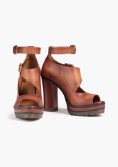 Chloé - Daisy leather platform sandals - Brown - EU 41