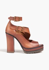 Chloé - Daisy leather platform sandals - Brown - EU 41