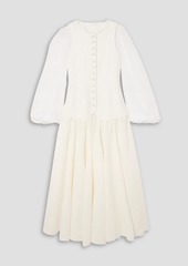 Chloé - Linen-gauze and twill midi dress - White - FR 34
