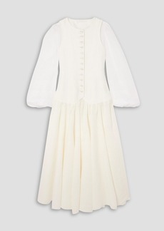 Chloé - Linen-gauze and twill midi dress - White - FR 44