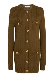 Chloé - Longline Cable-Knit Cotton Cardigan - Green - M - Moda Operandi