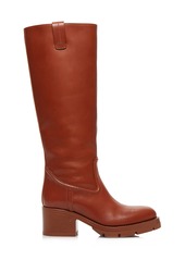 Chloé - Mallo Shearling and Leather Knee Boots - Brown - IT 36 - Moda Operandi