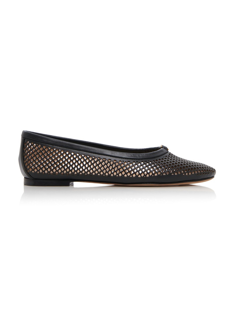 Chloé - Marcie Cutout Leather Ballet Flats - Black - IT 37 - Moda Operandi