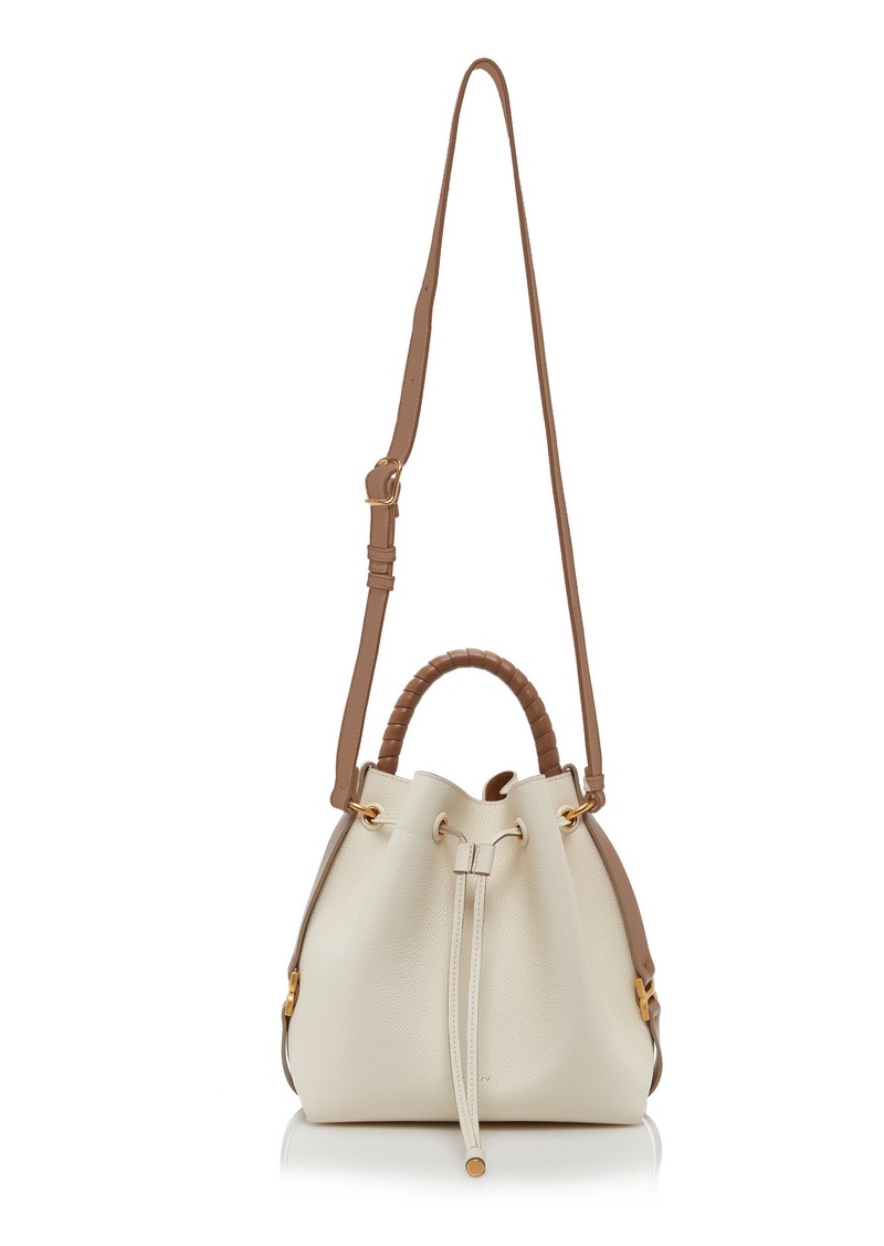 Chloé - Marcie Leather Bucket Bag - Ivory - OS - Moda Operandi