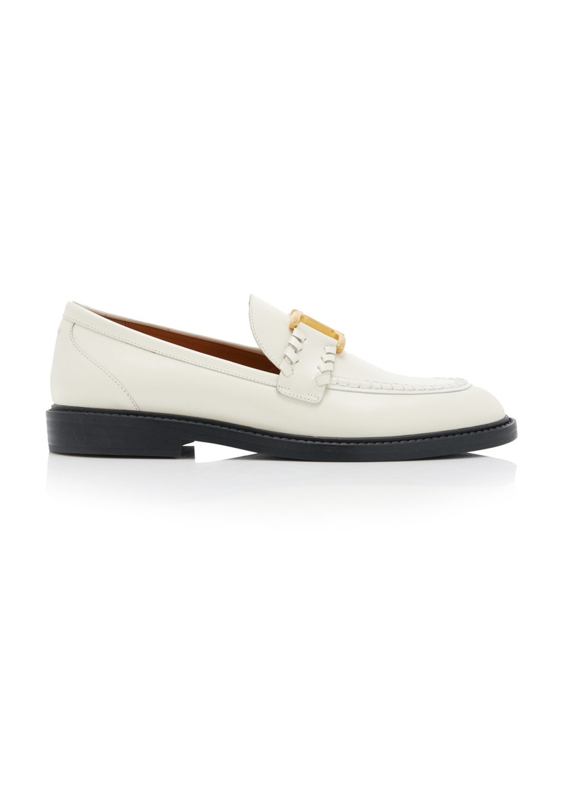 Chloé - Marcie Leather Loafers - White - IT 37.5 - Moda Operandi