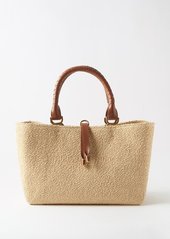 Chloé - Marcie Small Leather-handle Faux-raffia Tote Bag - Womens - Beige