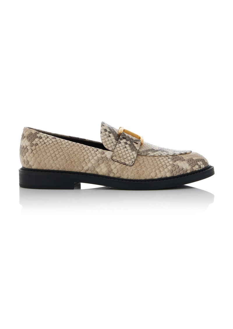 Chloé - Marcie Snake-Effect Leather Loafers - Animal - IT 40 - Moda Operandi